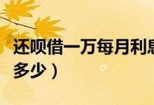 还呗借一万每月利息多少（还呗借一万每月还多少）