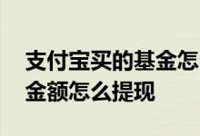 支付宝买的基金怎么提现 支付宝基金里的总金额怎么提现