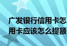 广发银行信用卡怎么提额最多 广发银行的信用卡应该怎么提额