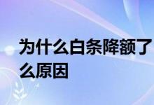 为什么白条降额了 白条突然大幅度降额是什么原因