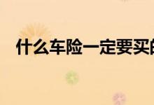 什么车险一定要买的 什么车险一定要买的