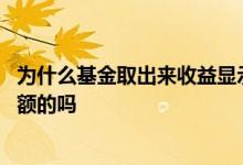 为什么基金取出来收益显示是负的 基金赚的钱是自动转成份额的吗