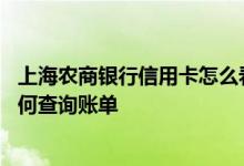 上海农商银行信用卡怎么看账单 上海农村商业银行信用卡如何查询账单