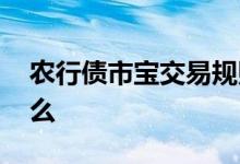 农行债市宝交易规则 农行推出的债市宝是什么
