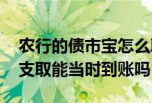农行的债市宝怎么取出来钱 农行债市宝提前支取能当时到账吗