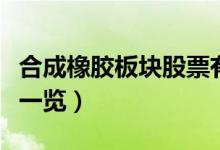 合成橡胶板块股票有哪些（合成橡胶概念股票一览）