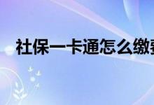 社保一卡通怎么缴费 社保一卡通怎么缴费