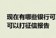 现在有哪些银行可以打征信报告 哪几家银行可以打征信报告