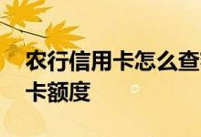 农行信用卡怎么查额度信息 农行怎么查信用卡额度