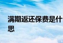 满期返还保费是什么意思 满期保费是什么意思