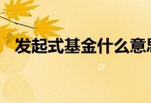 发起式基金什么意思 发起式基金成立条件