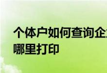 个体户如何查询企业征信 个体户企业征信去哪里打印
