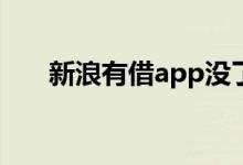 新浪有借app没了（新浪有借怎么样）