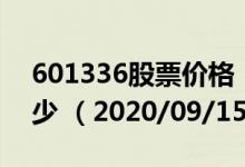 601336股票价格（601336股票价格今天多少 （2020/09/15））