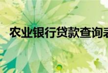 农业银行贷款查询表（农业银行贷款查询）