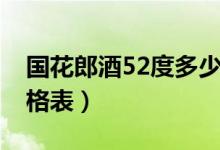 国花郎酒52度多少钱一瓶（国花郎酒52度价格表）