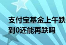 支付宝基金上午跌下午会涨吗 支付宝基金跌到0还能再跌吗