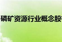 磷矿资源行业概念股有哪些磷矿资源股票一览
