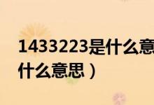 1433223是什么意思网络语言（1433223是什么意思）
