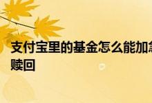 支付宝里的基金怎么能加急赎回 支付宝里的基金怎么能加急赎回