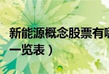 新能源概念股票有哪些（新能源概念股龙头股一览表）