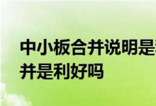 中小板合并说明是利好还是利空啊 中小板合并是利好吗