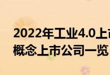 2022年工业4.0上市公司股票有哪些工业4.0概念上市公司一览