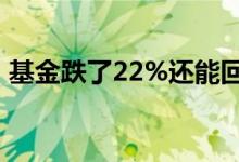基金跌了22%还能回本么 基金跌了要不要抛