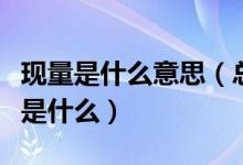 现量是什么意思（总量和现量以及量比的关系是什么）