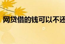 网贷借的钱可以不还吗 网贷借钱不还可以吗