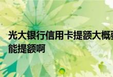 光大银行信用卡提额大概要多久 光大银行的信用卡用卡多久能提额啊