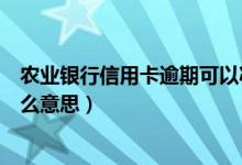 农业银行信用卡逾期可以减免吗（农业银行信用卡逾期是什么意思）
