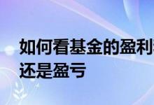 如何看基金的盈利和市值 基金赚钱是看市值还是盈亏