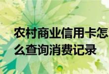 农村商业信用卡怎么查询 农村商业信用卡怎么查询消费记录