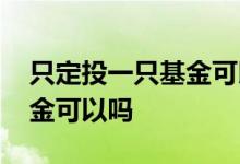 只定投一只基金可以吗 闲钱全部定投一只基金可以吗