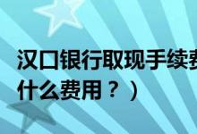 汉口银行取现手续费（汉口银行信用卡提现有什么费用？）