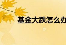 基金大跌怎么办呢 基金大跌怎么办