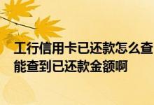 工行信用卡已还款怎么查 工行的信用卡 申请了网银 在哪里能查到已还款金额啊
