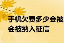 手机欠费多少会被纳入征信网 手机欠费多久会被纳入征信