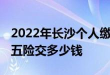 2022年长沙个人缴纳社保每月要多少钱 社保五险交多少钱 