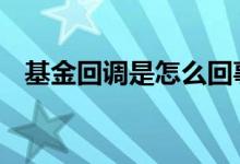 基金回调是怎么回事 基金回调是谁在操作