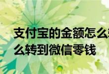 支付宝的金额怎么转到微信上 支付宝的钱怎么转到微信零钱