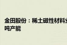 金田股份：稀土磁性材料业务产能受限包头基地正新增8000吨产能