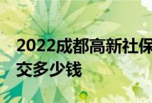 2022成都高新社保个人缴费标准多少 一个月交多少钱 