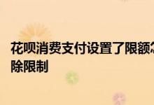 花呗消费支付设置了限额怎么解除 花呗消费被限额了怎样解除限制