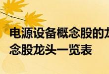 电源设备概念股的龙头股都有哪些电源设备概念股龙头一览表