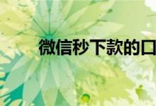 微信秒下款的口子（秒下款的口子）