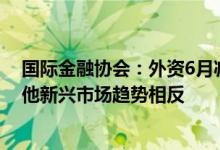 国际金融协会：外资6月减持中国债券但增加股票头寸与其他新兴市场趋势相反