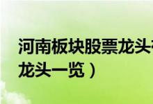 河南板块股票龙头有哪些（2020河南概念股龙头一览）