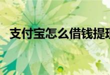 支付宝怎么借钱提现金（支付宝怎么借钱）